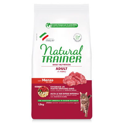 Natural Trainer Cat Adult con Manzo 1,5 kg