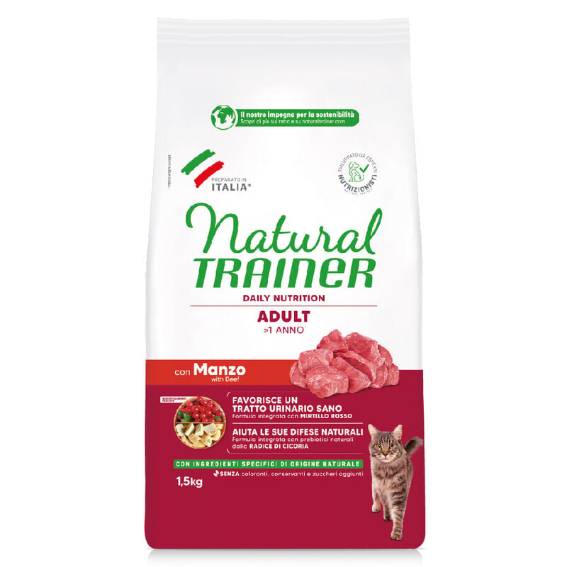 Natural Trainer Cat Adult con Manzo 1,5 kg