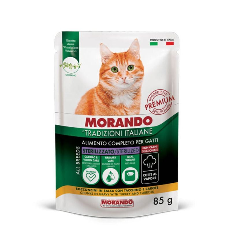 Morando Tradizioni Italiane Cat Adult Sterilized Tacchino e Carote 85 gr
