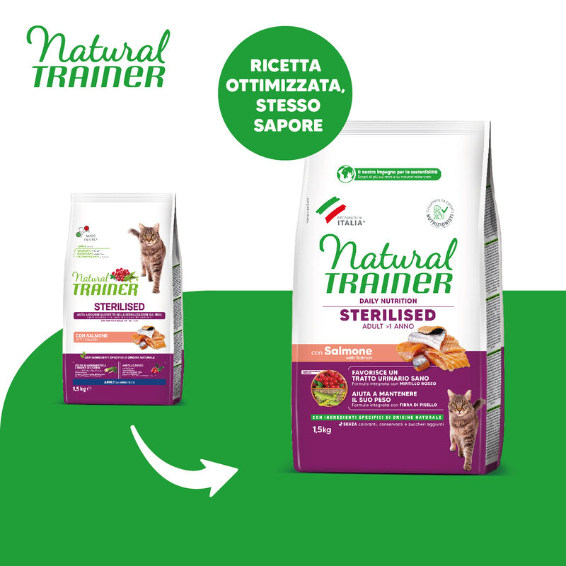 Natural Trainer Cat Adult Sterilised Salmone 1,5 kg