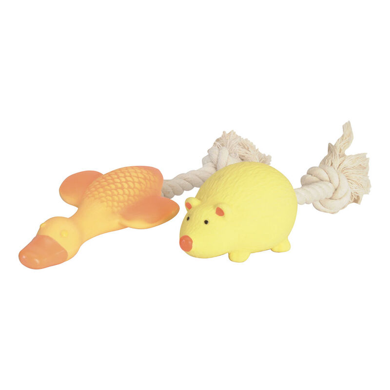 Camon Gioco per cani Topo/Oca in latex con squeaker e corda