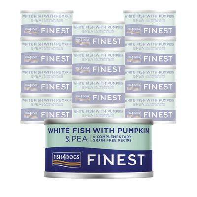Fish4Dogs Finest Dog Pesce Bianco con Zucca e Piselli 85 gr