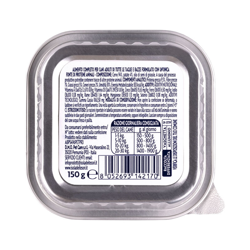 Monopro Dog Adult All breeds Pat&egrave; Cervo 150 gr
