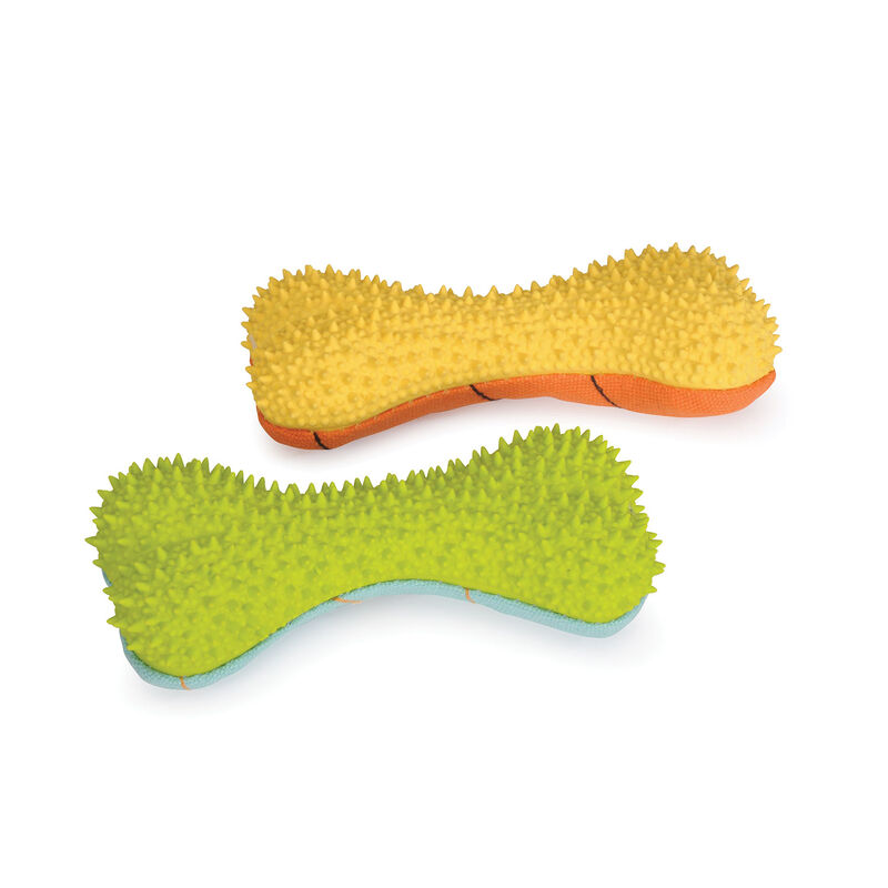 Camon Gioco Osso con Squeaker Bicolore per Cani 14 cm