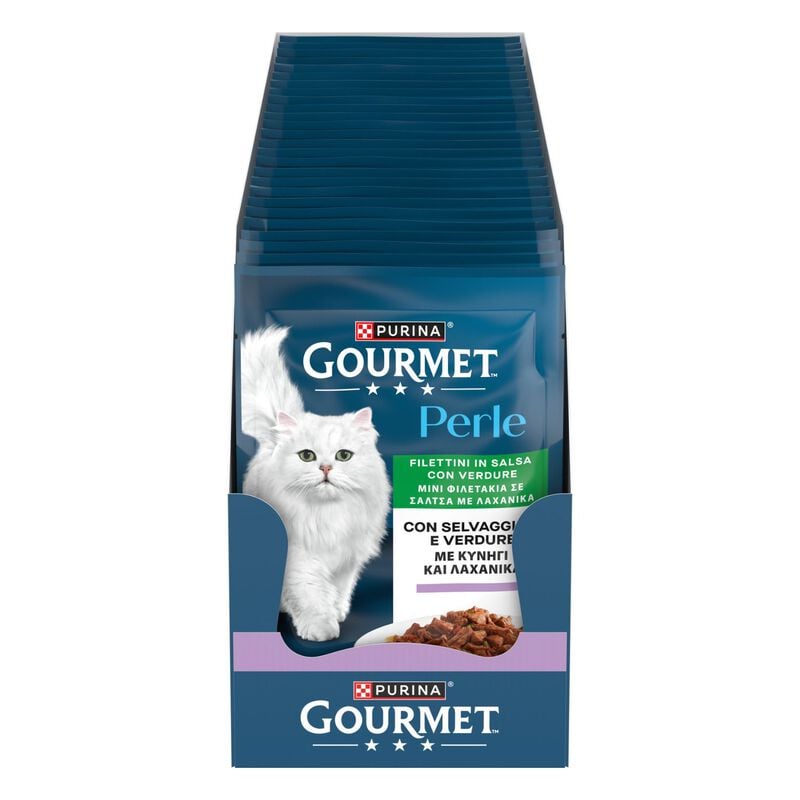 Gourmet Perle Cat Adult Filettini in Salsa con Selvaggina e Verdure 85 gr