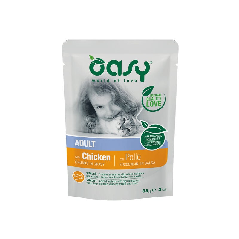 Oasy Cat Adult Bocconcini con Pollo 85 gr