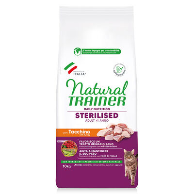 Natural Trainer Cat Adult Sterilised Tacchino 10 kg