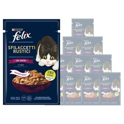Purina Felix Sfilaccetti Rustici Cat Adult con Anatra 80 gr