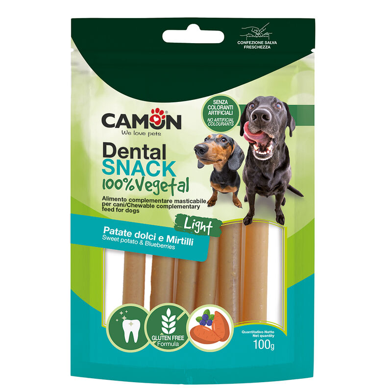 Camon Dental Snack Light Patata dolce ripiena con mirtilli 100gr