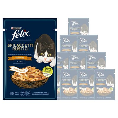 Purina Felix Sfilaccetti Rustici Cat Adult con Pollo 85 gr