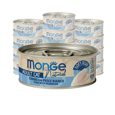 Monge Natural Cat Adult Tonno con Pesce Bianco in Jelly 80 gr