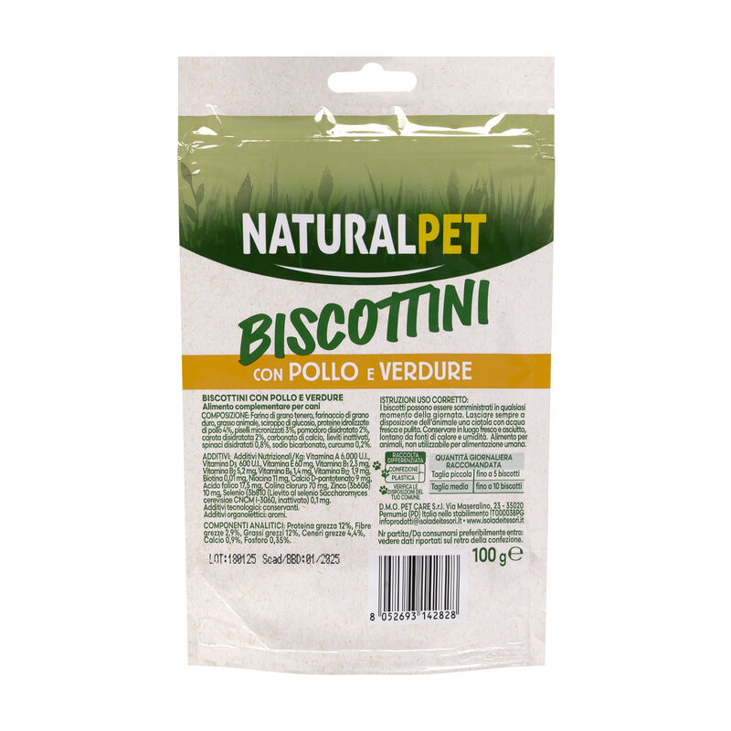 Naturalpet Dog Adult Mini Snack Biscotti con pollo e verdure 100gr - Scad 31 Agosto 26