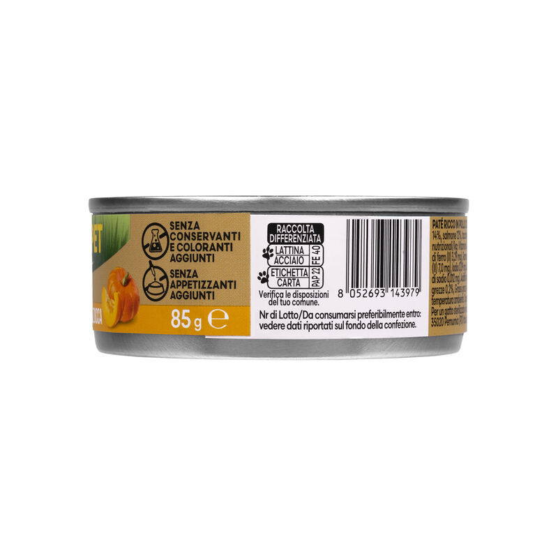 Naturalpet Premium Cat Adult Sterilized Pat&eacute; ricco in Pollo con zucca 85gr
