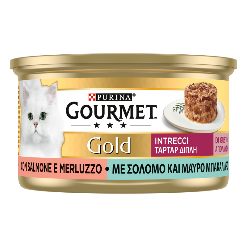 Gourmet Gold Cat Adult Intrecci di Gusto Salmone & Merluzzo 85 gr