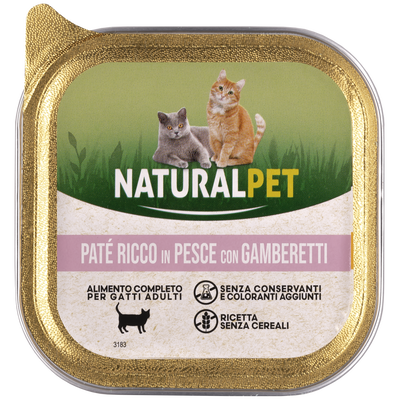 Naturalpet Cat Pat&eacute; ricco in Salmone con gamberetti 100 gr
