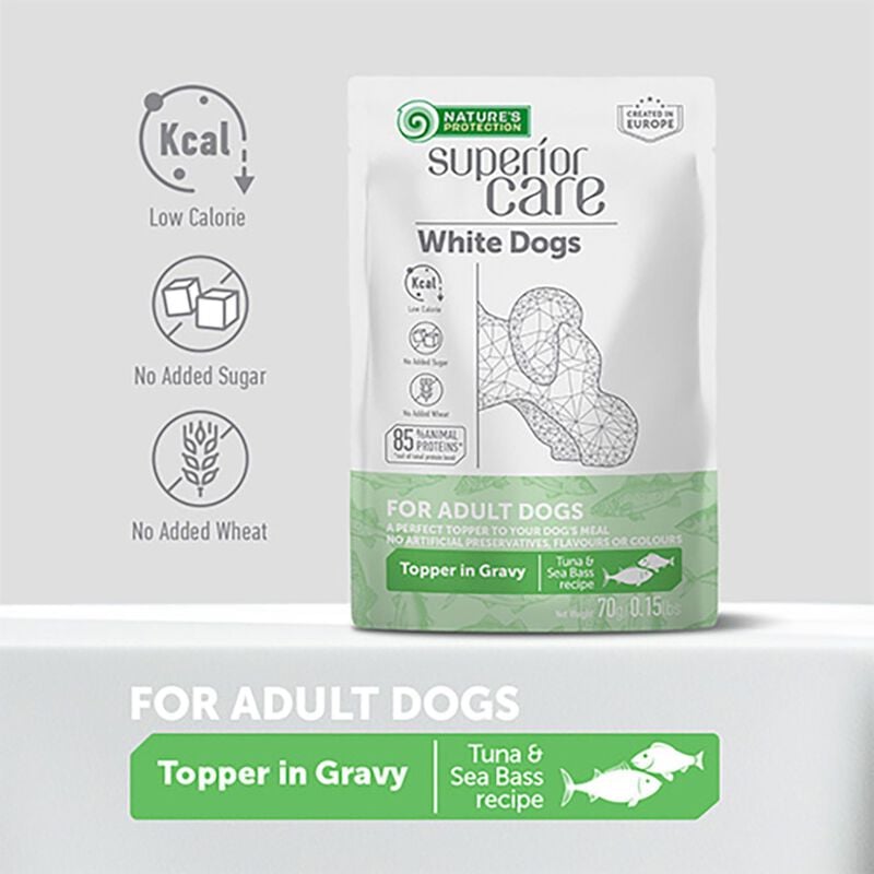 Nature's Protection Superior Care Dog Adult Pelo Bianco con Tonno e Branzino 70 gr