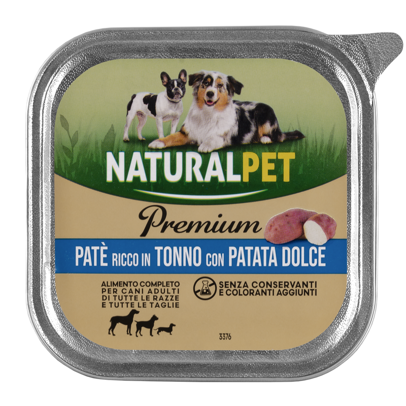 Naturalpet Premium Dog Adult pat&eacute; ricco in tonno con patata dolce 150gr