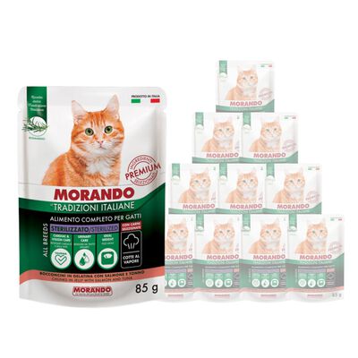 Morando Tradizioni Italiane Cat Adult Sterilized Salmone e Tonno 85 gr