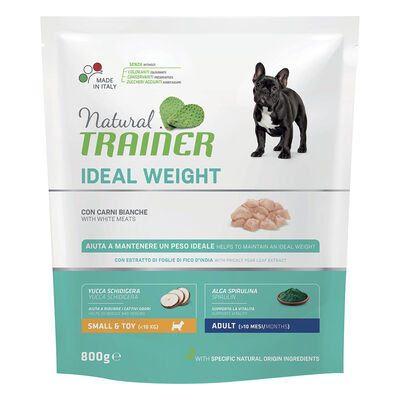 Natural Trainer Dog Ideal Weight Small & Toy Adult con Carni bianche 800 gr