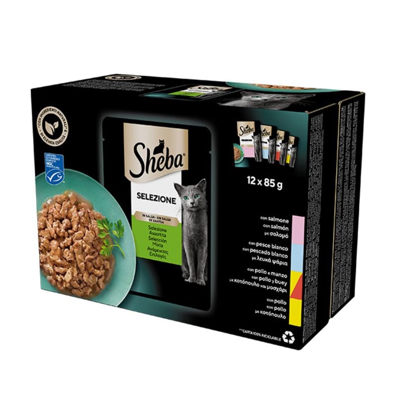Sheba Cat Selezione Assortita in Salsa 12 pz x 85 gr