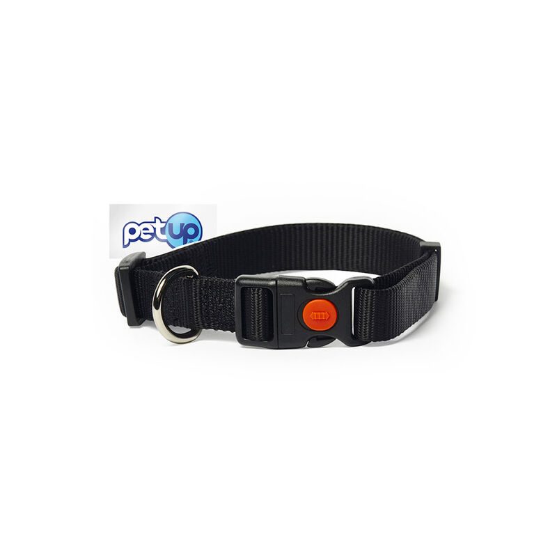 Petup Collare nylon a sgancio per cani mm 18 nero