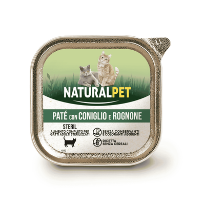 Naturalpet Cat Sterilised pat&eacute; con coniglio e rognone 100gr