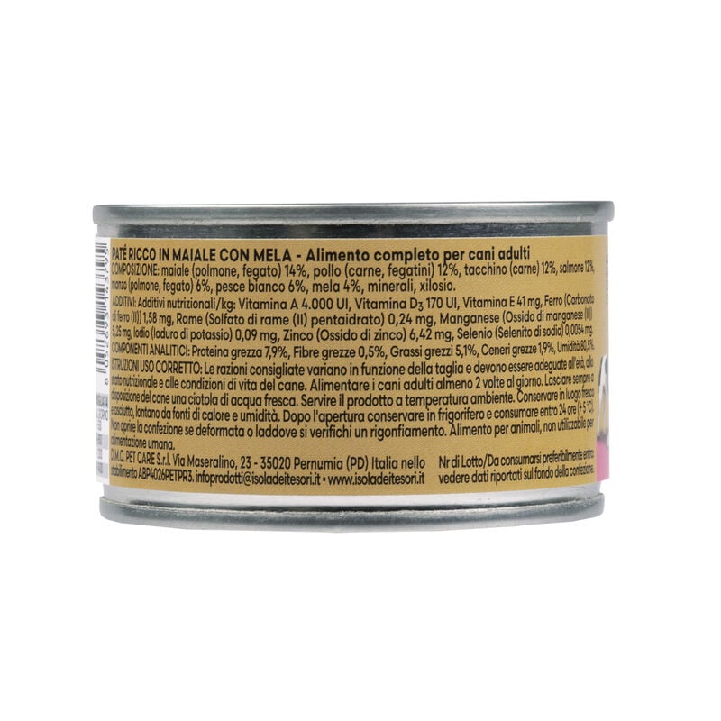 Naturalpet Premium Dog Adult Pat&eacute; ricco in Maiale con mela 150 gr
