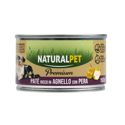Naturalpet Premium Dog Adult Pat&eacute; ricco in Agnello con pera 150gr