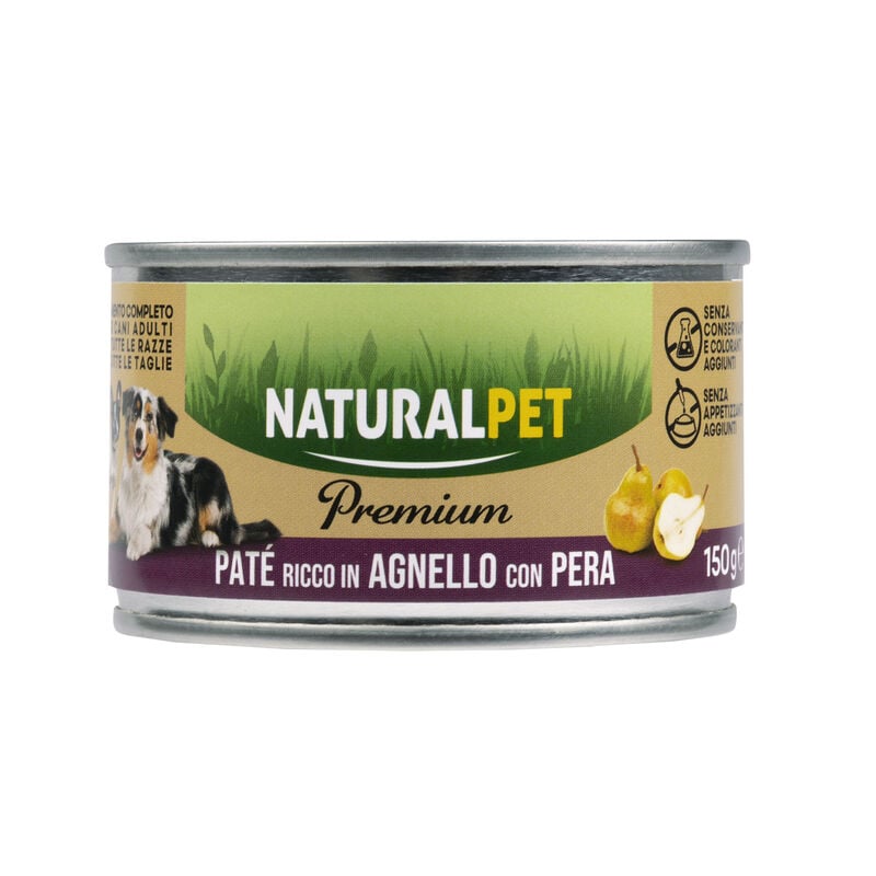 Naturalpet Premium Dog Adult Pat&eacute; ricco in Agnello con pera 150gr