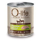 O-life Dog Adult All breeds Pezzettoni maiale con piselli 400gr