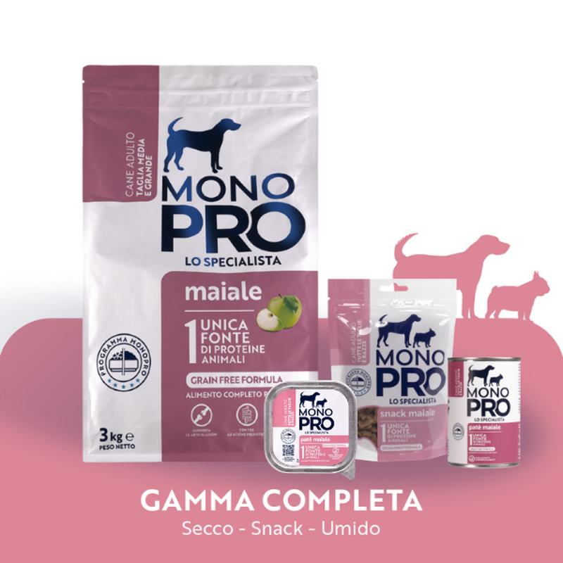 Monopro Dog Adult Medium&Large Grain Free Maiale 3 kg