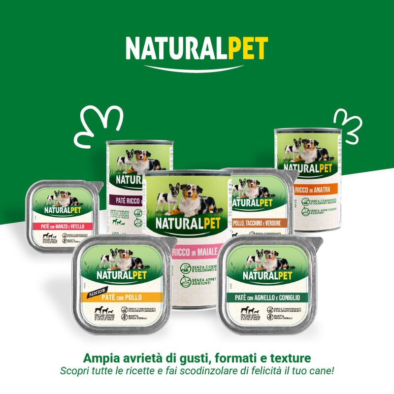 Naturalpet Le Delizie Dog Adult pat&eacute; con tacchino e cuore di verdure 150gr