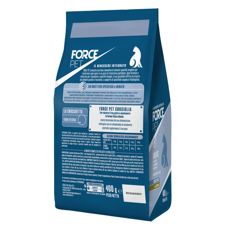 Forcepet Cat Adult Steril Low fat con tacchino 400gr
