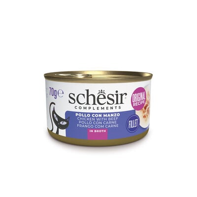 Schesir cat Filetti di Pollo, Manzo e Riso 70gr