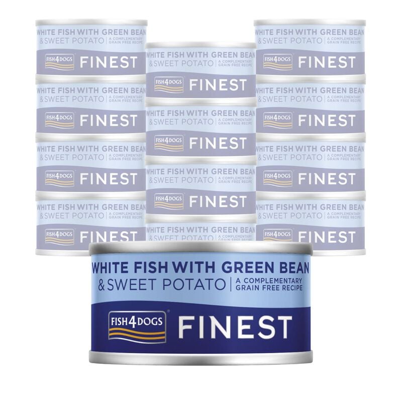 Fish4Dogs Finest Dog Pesce Bianco con Patata Dolce e Fagiolini 85 gr