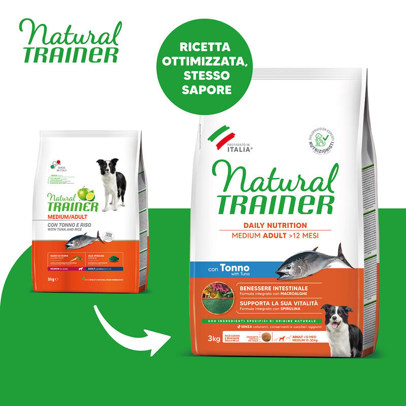 Natural Trainer Daily Nutrition Dog Adult Medium con Tonno 3kg