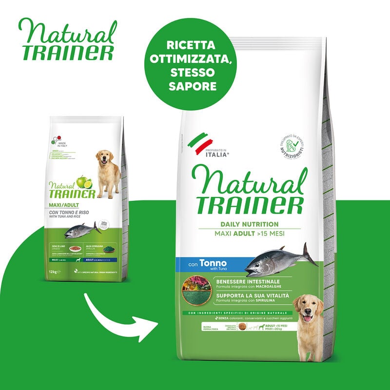 Natural Trainer Daily Nutrition Dog Maxi Adult con Tonno 12 kg