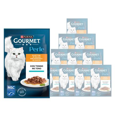 Gourmet Perle Cat Adult Filettini in Salsa con Tonno 85 gr