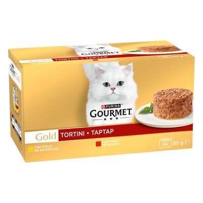 Gourmet Gold Cat Multipack con Tortini al Manzo e Pollo 4 pz x 85gr