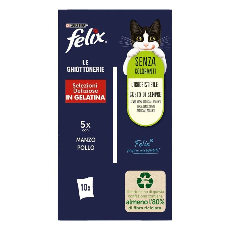Felix Le Ghiottonerie Cat Selezioni Deliziose con Manzo e Pollo 12 x 85 gr