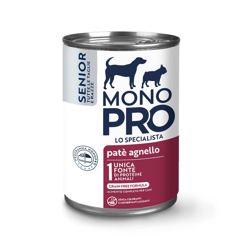 Monopro Dog Senior Pat&eacute; di Agnello 400gr