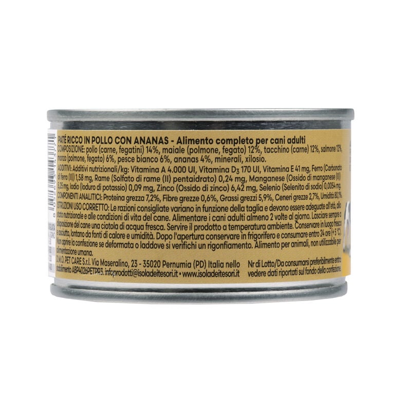 Naturalpet Premium Dog Adult Pat&eacute; ricco in Pollo con ananas 150gr