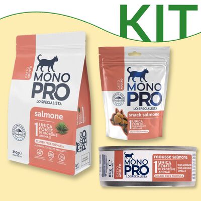 Kit alimentazione monoproteica Grain Free Monopro Cat Adult