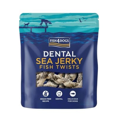 Fish4Dogs Dental Sea Jerky Fish Twists Snack 100 gr