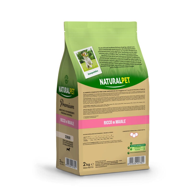 Naturalpet Premium Dog Senior Mini al Maiale 2 kg