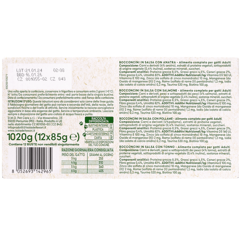 Naturalpet Cat Adult Bocconcini in salsa Multipack 85grx12 pz