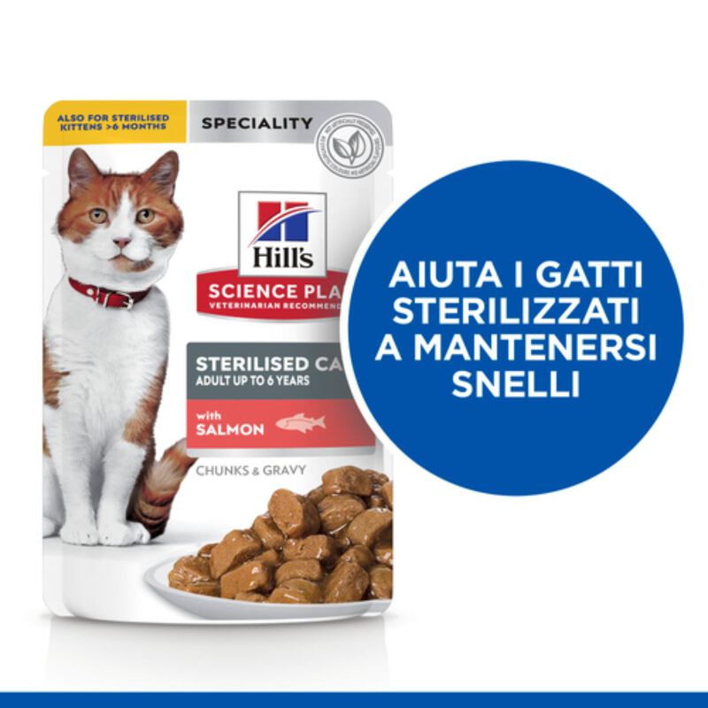 Hill's Science Plan Cat Adult Sterilised con Salmone 85 gr