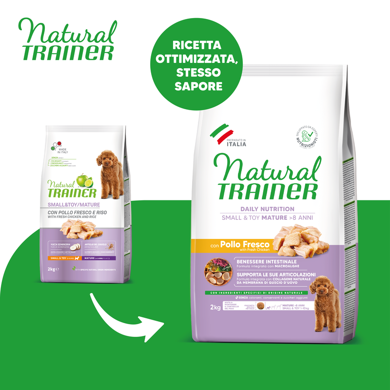 Natural Trainer Daily Nutrition Dog Small&Toy Senior con Pollo fresco 2 kg