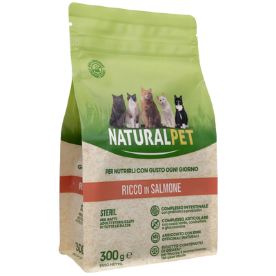 Naturalpet Cat Sterilised ricco in Salmone 300gr