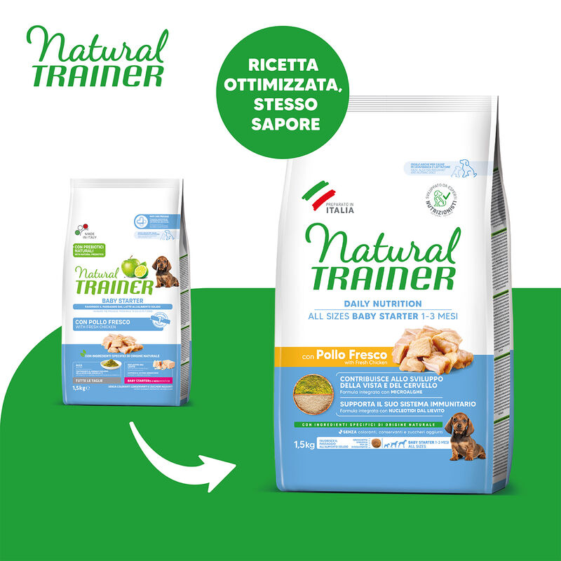 Natural Trainer Daily Nutrition Puppy Baby Starter con pollo fresco 1,5kg
